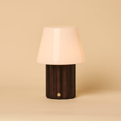 Javi Dark Brown Rechargeable Table Lamp | Versatile, Wood & Up to 100 Hours of Light