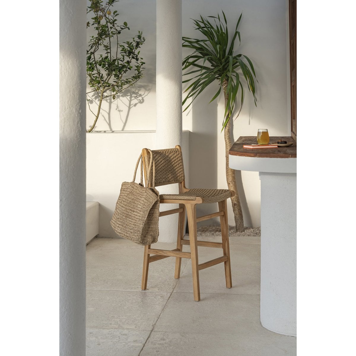 Teak Outdoor Bar Stool - Viro Weave Seating