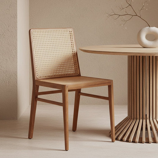 Καρέκλα Τραπεζαρίας από Rattan - Τικ Σκελετός Φυσικό - Συλλογή Nova