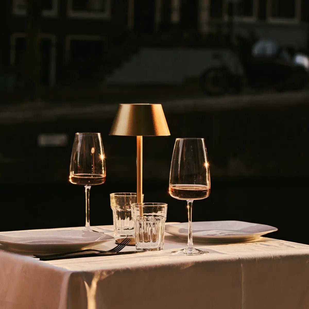 Gold Table Lamp Cordless - Modern Design, 3 Light Modes