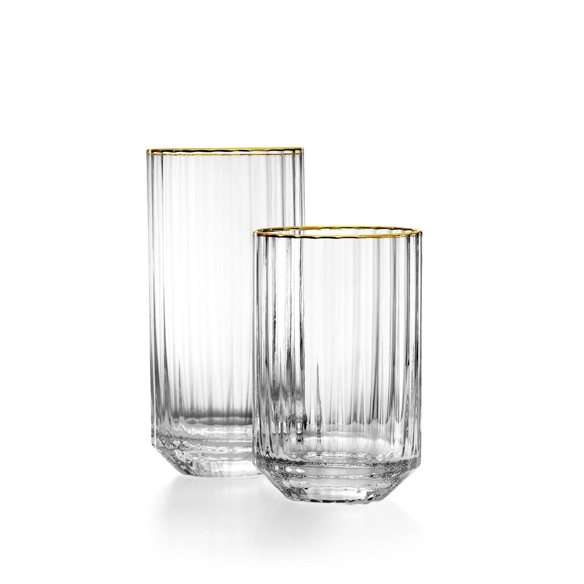 Recycled Glass Tumbler - Golden Rim, Handmade Drinkware