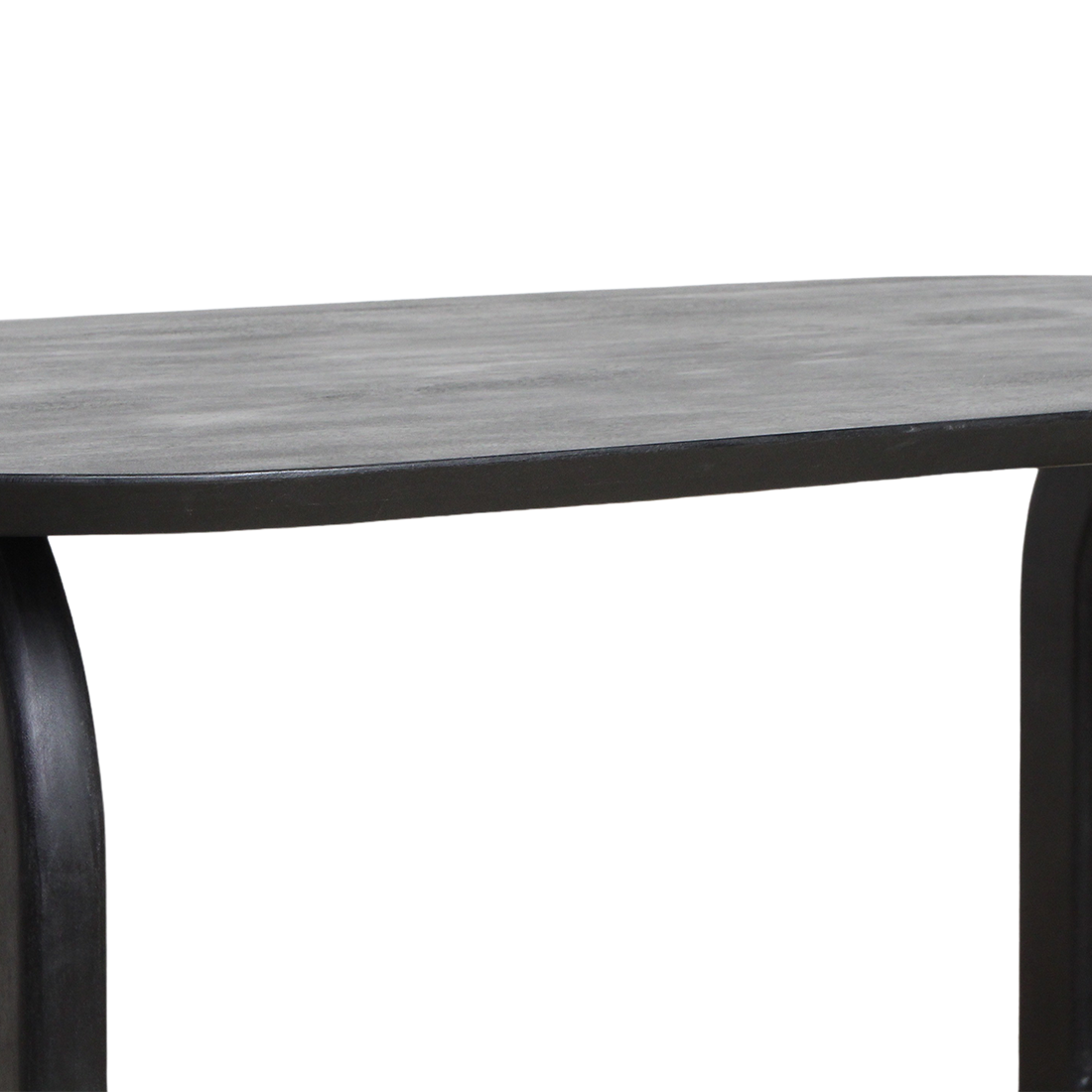 Mango Wood Dining Table - Black Bullnose Open Chassis, Modern Design