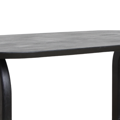 Mango Wood Dining Table - Black Bullnose Open Chassis, Modern Design