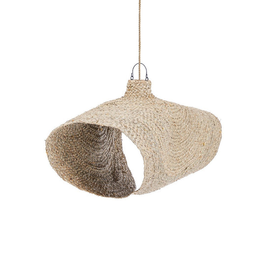 Natural Water Hyacinth Pendant Light - XL Coastal Style Lampshade