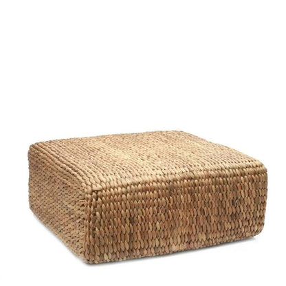 Natural Hyacinth Pouffe Square - Woven Ottoman, Medium