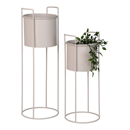 Rabo Flower Stand - Flower Stand, steel, sand, set of 2