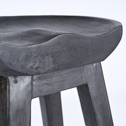 Bar Stool Mango Wood Black – The Tala Minimalist Counter Height