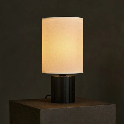 Black Table Lamp with Beige Shade – E27 Cozy Desk Light