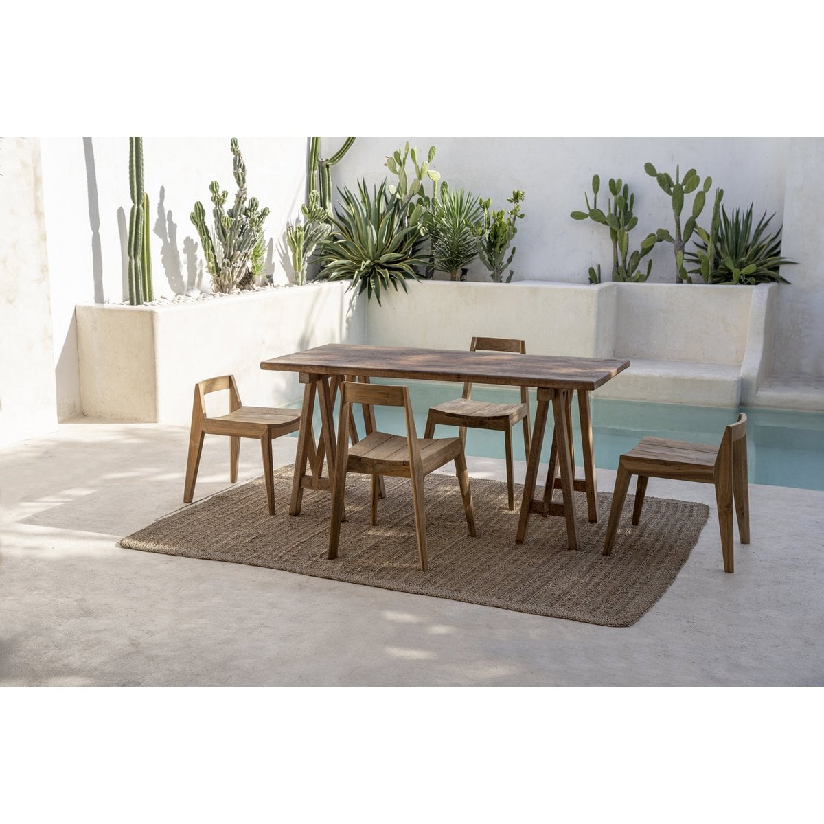 Teak Dining Chair - Natural Wood Outdoor Seating