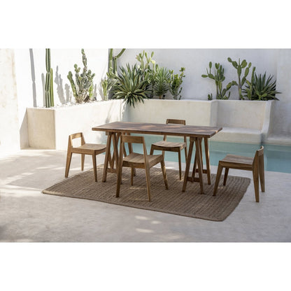 Teak Dining Chair - Natural Wood Outdoor Seating
