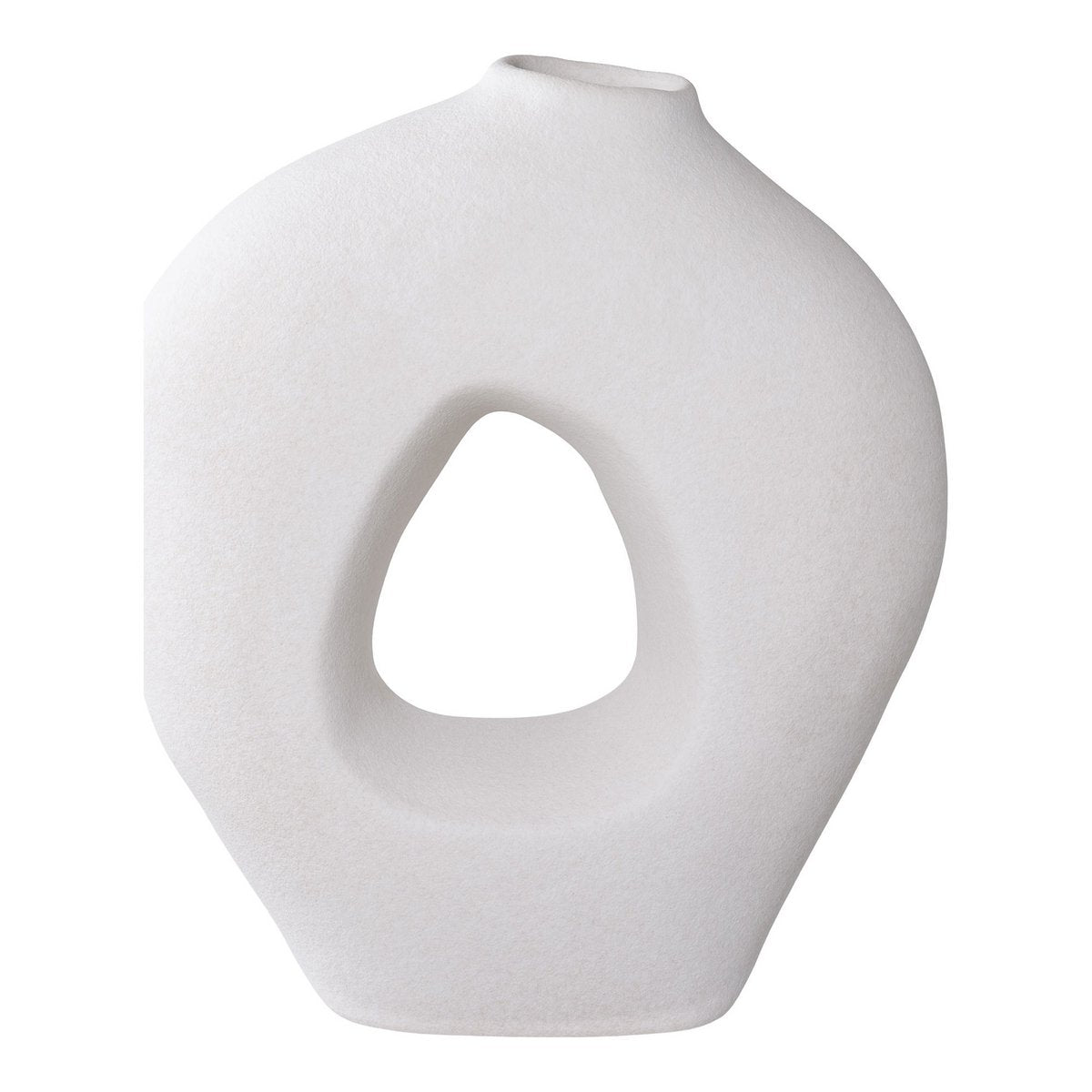 Ceramic Vase - White Sculptural Nordic Vase, 27.8 cm