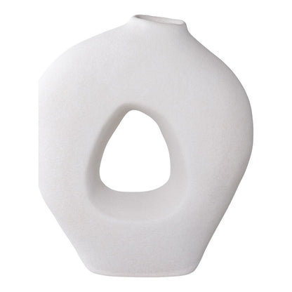 Ceramic Vase - White Sculptural Nordic Vase, 27.8 cm