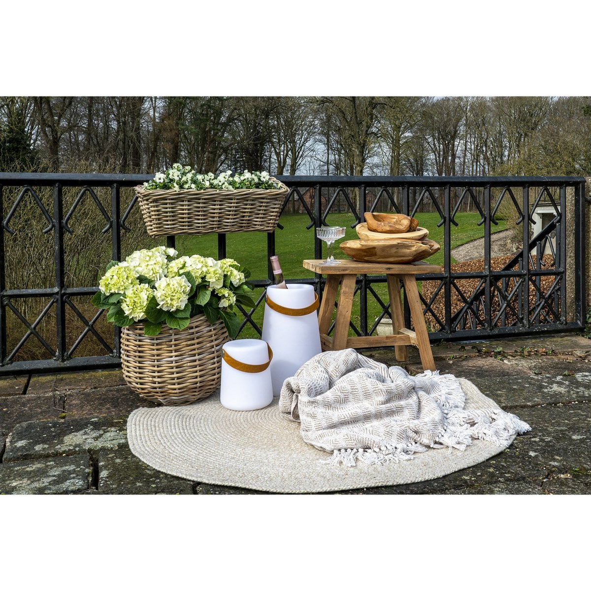 Karierte Decke - Elfenbein/Beige, 100 % recycelte Baumwolle, 130x160 cm