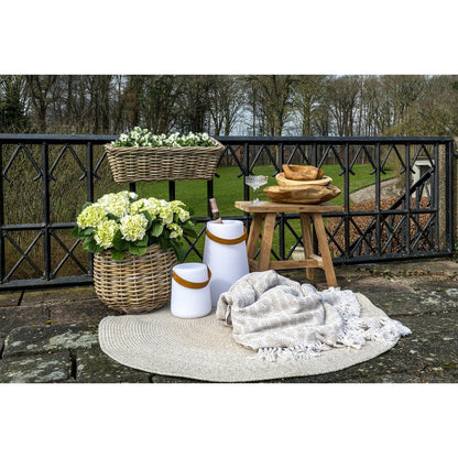 Karierte Decke - Elfenbein/Beige, 100 % recycelte Baumwolle, 130x160 cm