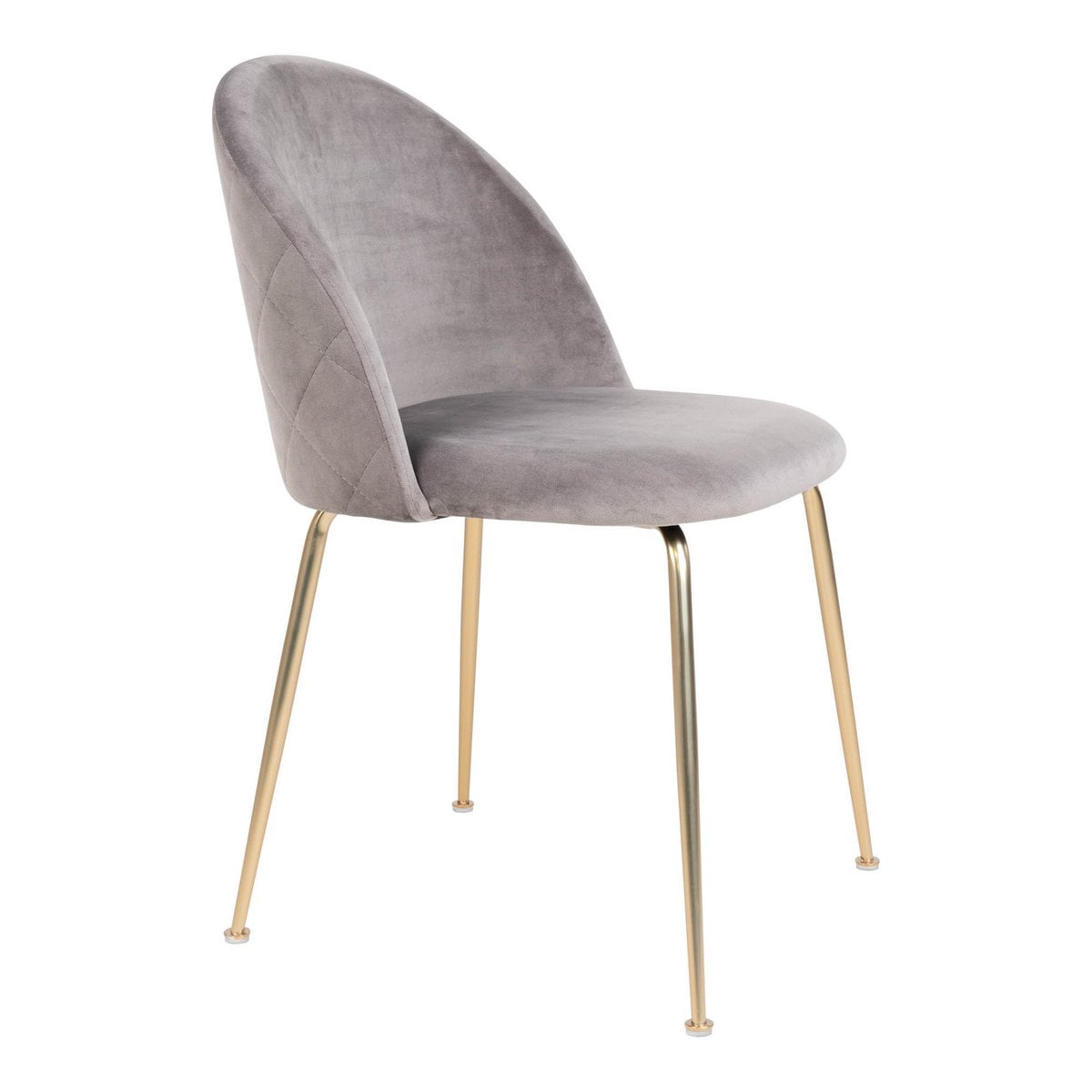 Velvet Dining Chairs - Grey Steel Set of 2 - Modern Design