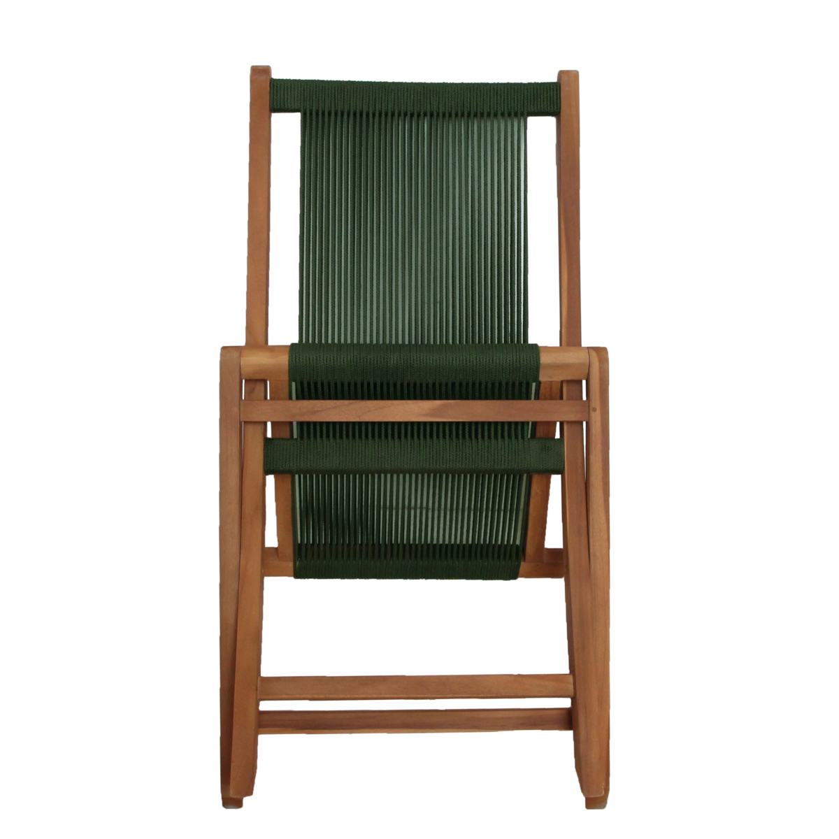Rope folding garden chair green