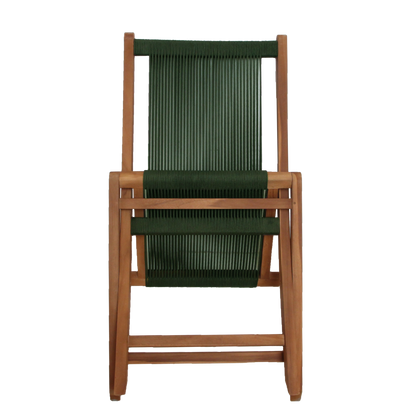 Rope folding garden chair green