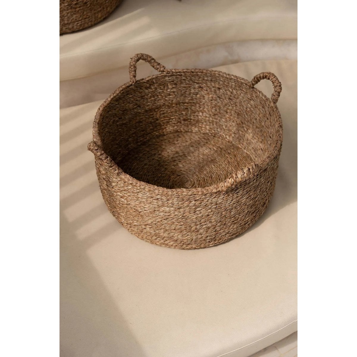Seagrass Storage Basket – Quatre Mains Design, Natural Finish - Medium