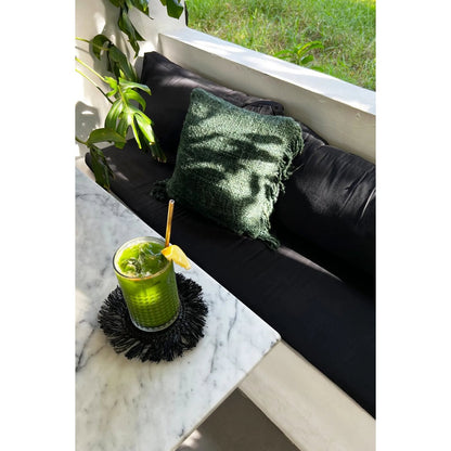 Posavasos con Flecos de Rafia - Negro