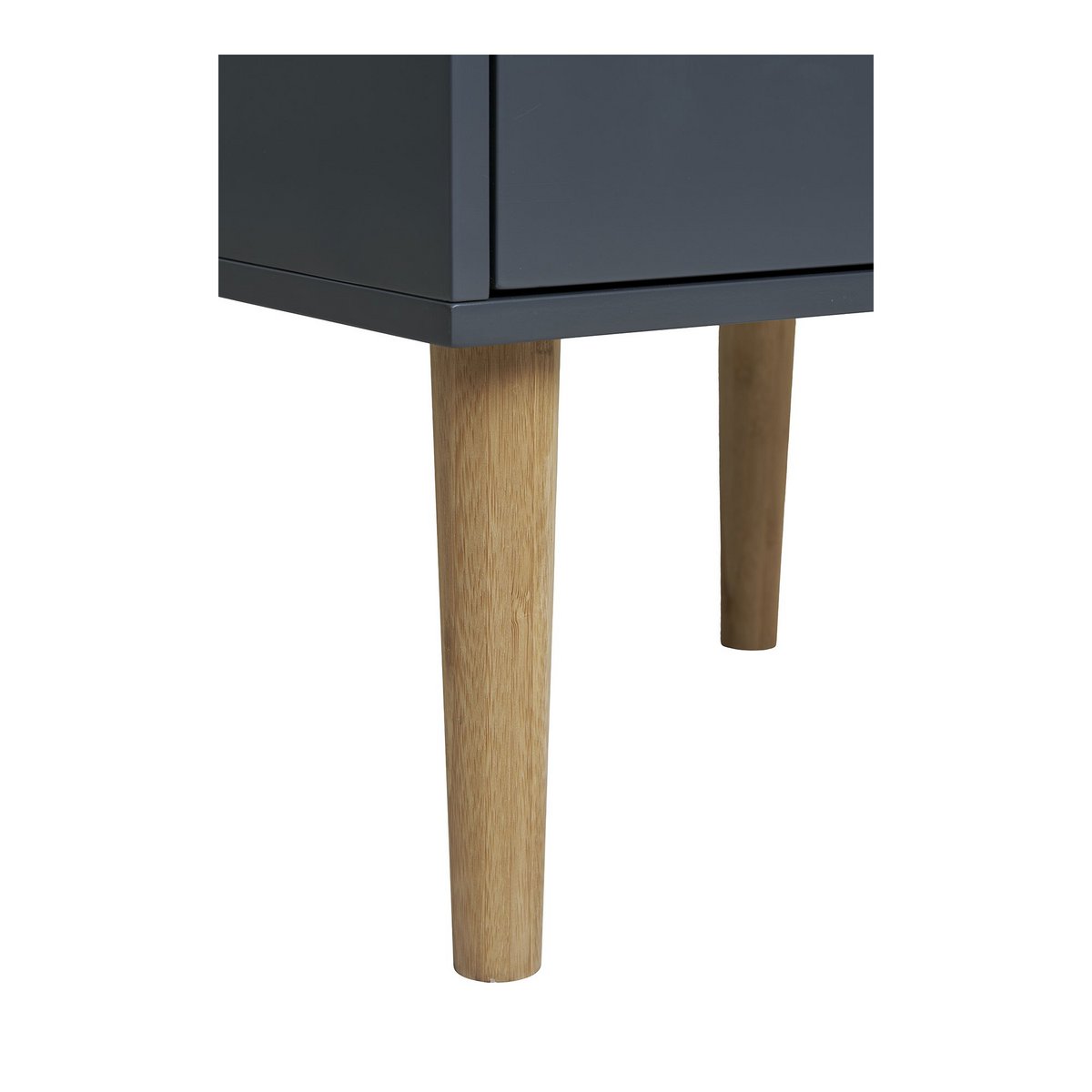 Dark Grey Wood Side Table with 2 Drawers | Bisley