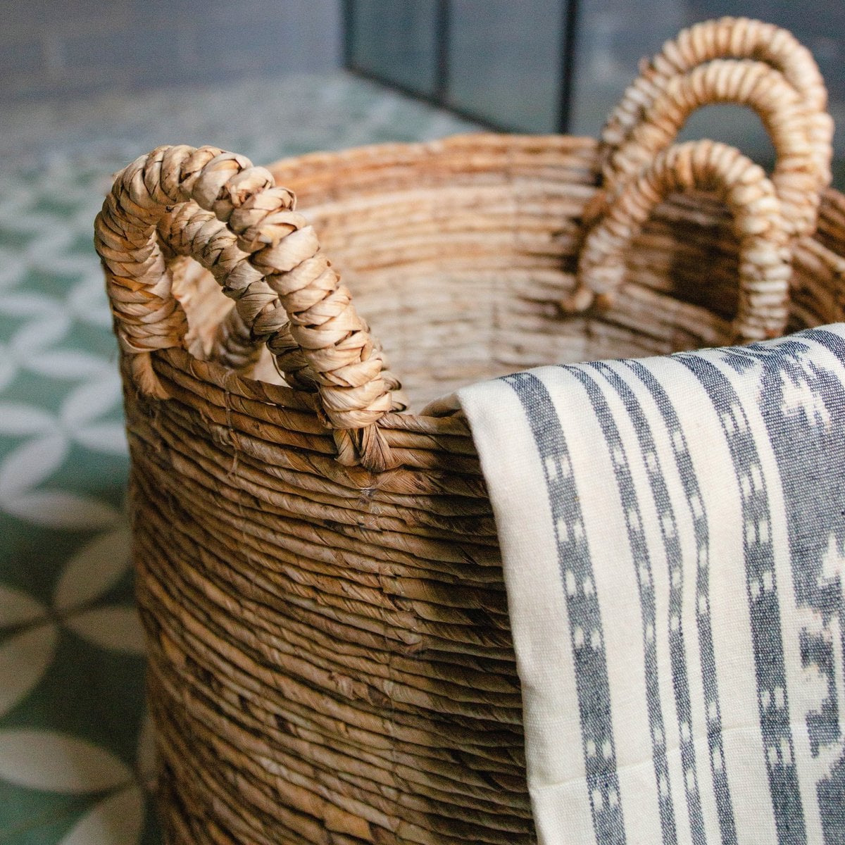 Banana Fibre Laundry Basket – Handwoven Plant & Storage Basket
