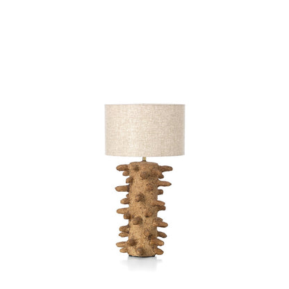Papier-Mâché Table Lamp - Modern Spiked Design - Mud - Medium