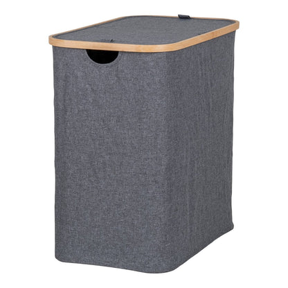 Bamboo Laundry Basket - Dark Grey Textile Liner, 54 cm