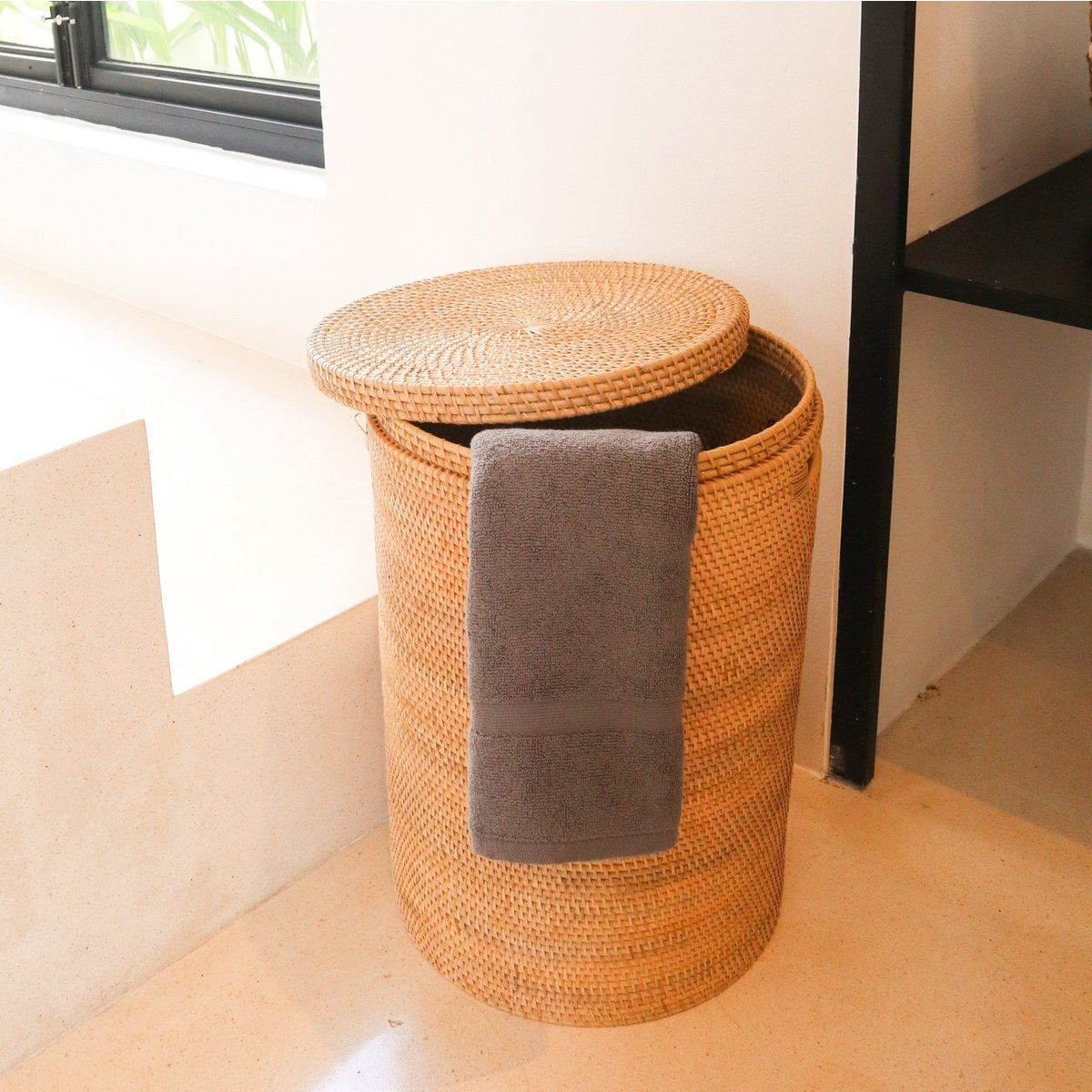Rattan Laundry Basket with Lid – Handmade Storage Basket SARI