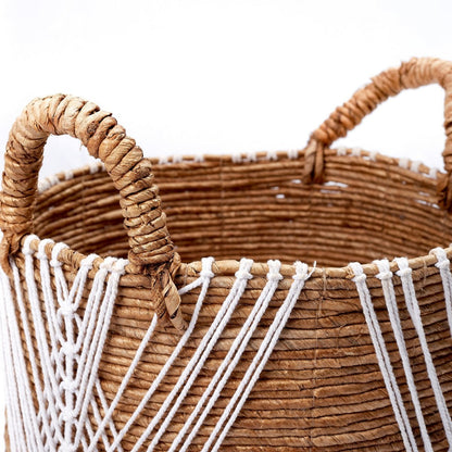 Banana Fibre Storage Basket – Handwoven Laundry & Plant Organizer – Natural