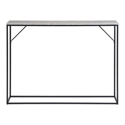 Travertine Console Table - Black Modern Hallway Entry Table, 110cm