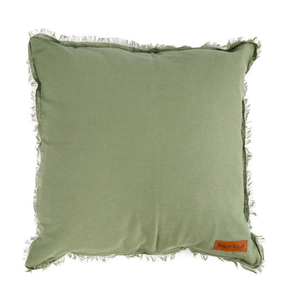 Linen Cushion Cover - Sage Green Square Throw Pillow, 50x50 cm