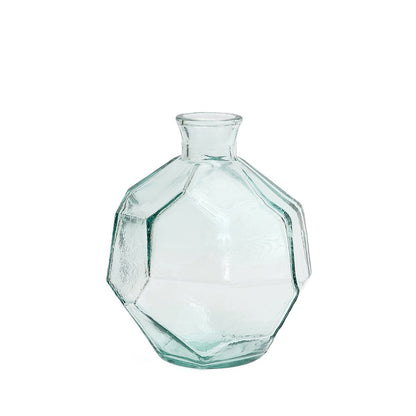 Origami Vase - Round Blue Geometric Accent Decor