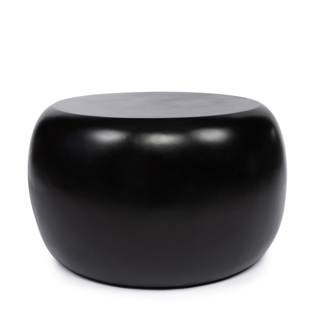 Resin Side Table - Modern Black Accent Table, 70cm