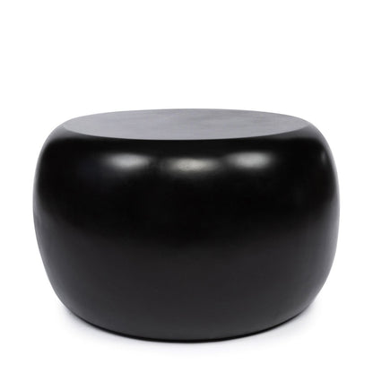 Resin Side Table - Modern Black Accent Table, 70cm