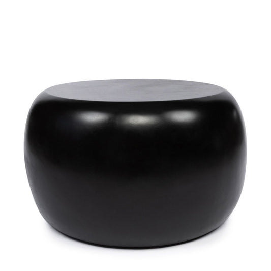 Resin Side Table - Modern Black Accent Table, 70cm