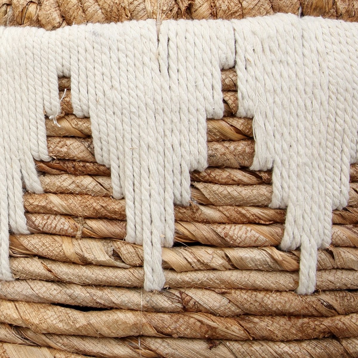 Woven Cotton Laundry Basket with Lid - Large