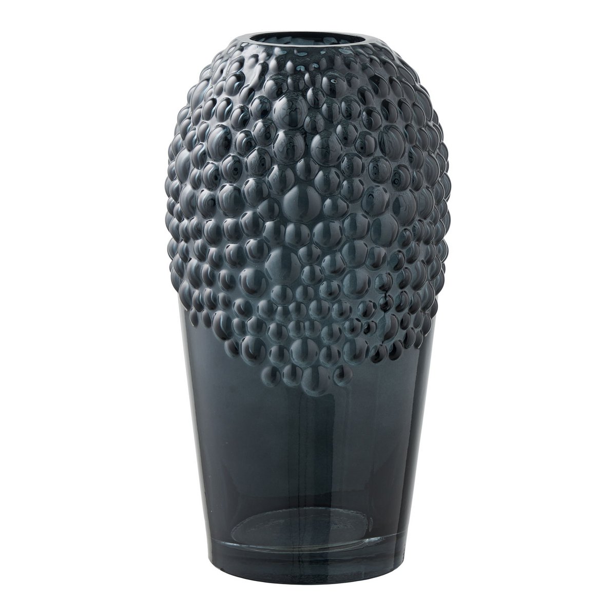 Vase, glass, dark grey, ø14x25 cm