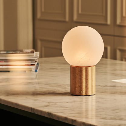 Light Brown Table Lamp – Rechargeable Cordless Lamp with 3 Light Colors