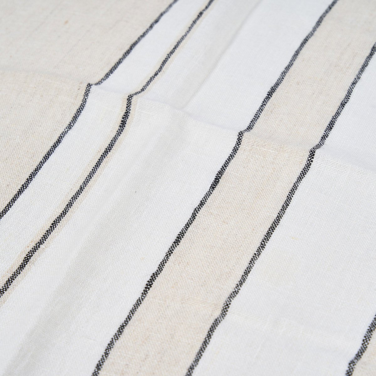 Linen Napkin - Black and White Stripe - 45x45 cm