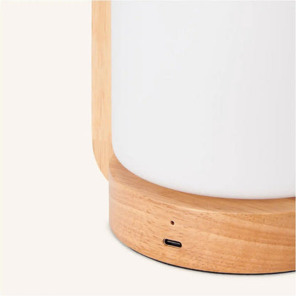 George Light Brown Wooden Rechargeable Lamp | Modern, Versatile & 3 Light Modes