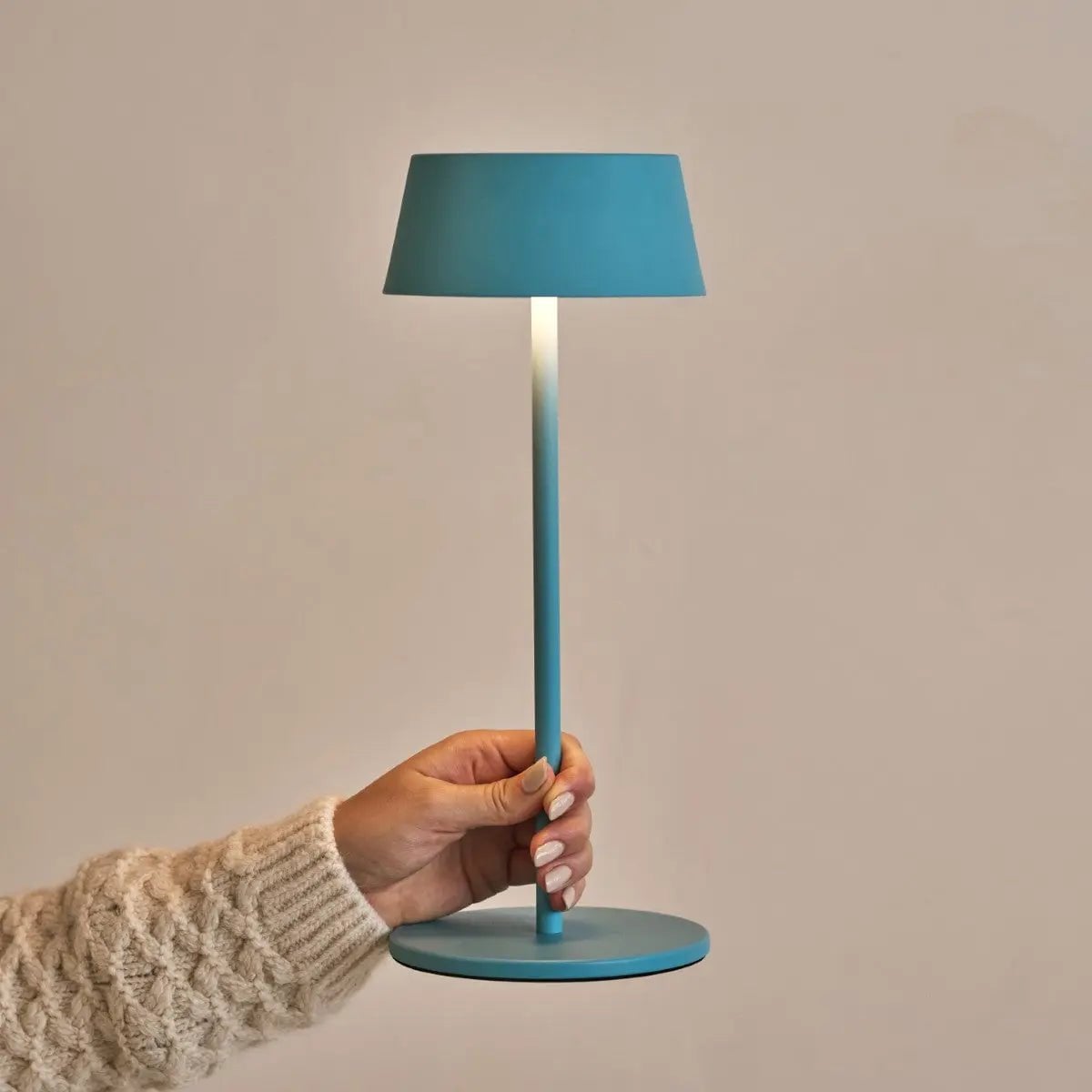 Hugo Amsterdams Blue Rechargeable Table Lamp | Dimmable, Stylish & Cordless
