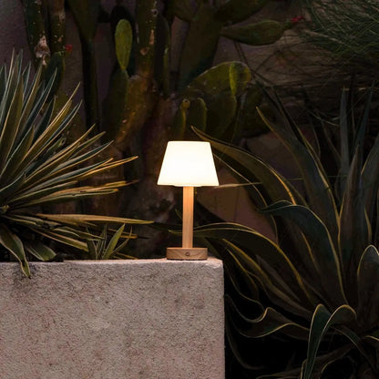 Zoë Light Brown Wooden Rechargeable Table Lamp | Dimmable, USB-C & Up to 80 Hours of Battery Life