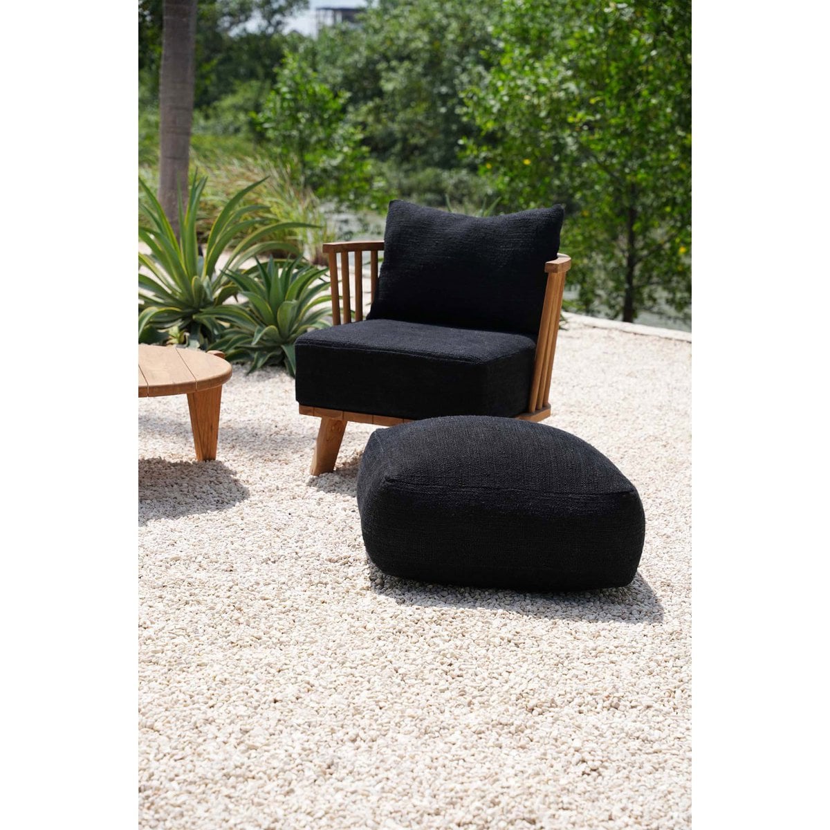 Black Pouffe Ottoman - Comfortable Seating