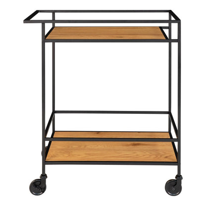 Vita Bar Trolley - oak look, black, 68x40x79cm