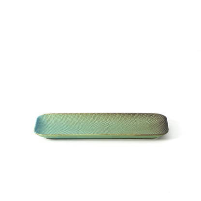 Bazar Bizar Living Ceramic Rectangular Plate – Lagoon Finish, Large