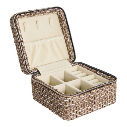 Woven Jewelry Box – Brown Bohemian Style, Small 11cm Marrakech Box