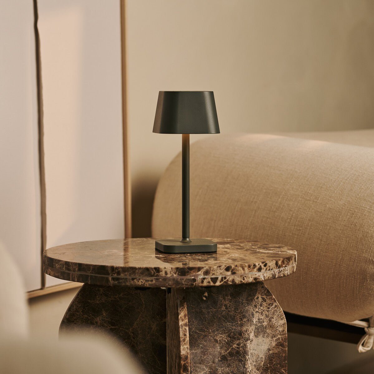 Ava Olive Green Rechargeable Table Lamp | Stylish, Cordless & Dimmable