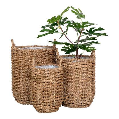 Seagrass Planters - Round Natural Planter Set of 3