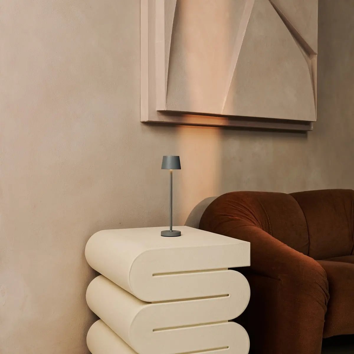 Cordless Table Lamp Dimmable – Grey Mini Mouse Lamp for Hospitality