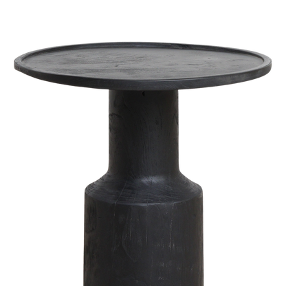 Teak Side Table - Nero Midnight Accent Table, Modern Style